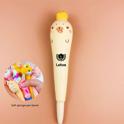Seal Stress Reliever Pen 2" 1 Squeeze Toy Pen PU Foam Gel Ink Pen