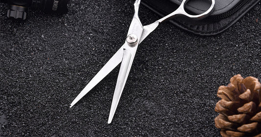 6'' Stainless Steel Flat Scissors Thinning Hair Hairdressing Cutting Bangs Professional Hair Scissor