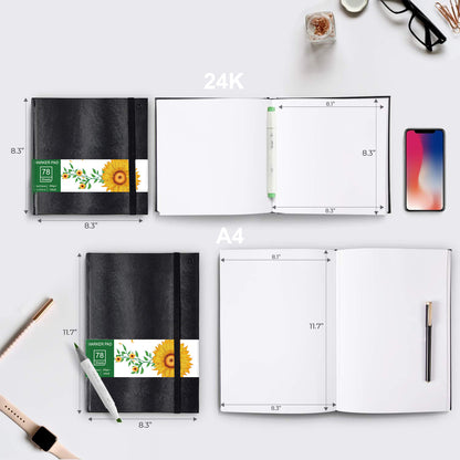 24K Sketch Book 78 Sheets Thickened Sketch Pad Drawing Book For Kids And Adults
