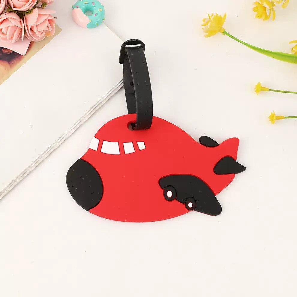 Custome Plane Shaped 3D Raised Soft PVC Luggage Tag For Suitcase Travel Baggage