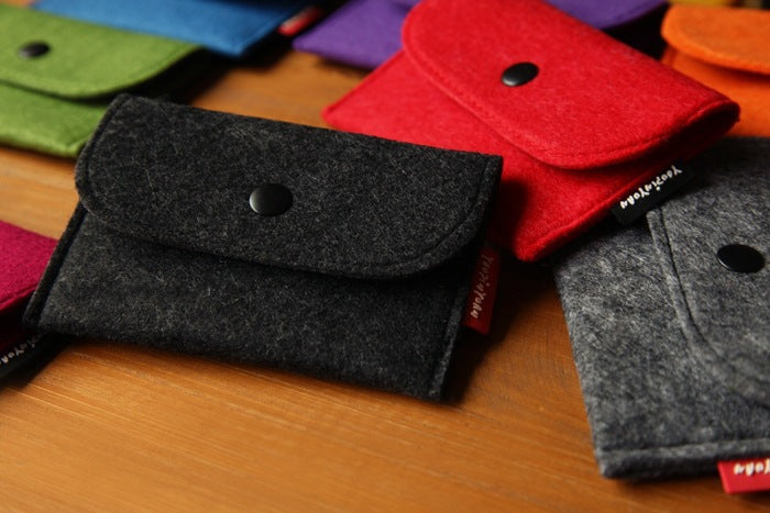 Mini Small Felt Purse Organizer Handbag Pocketbook Handle Bag