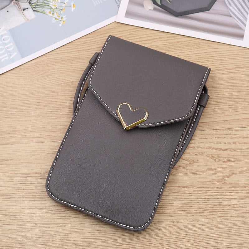 Touch Screen PU Leather Purse Bag Small Crossbody Bag Mini Messenger Bag Single Shoulder Handbag