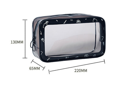PVC Double Zippered Toiletry Bag Makeup Bag Handle Bag