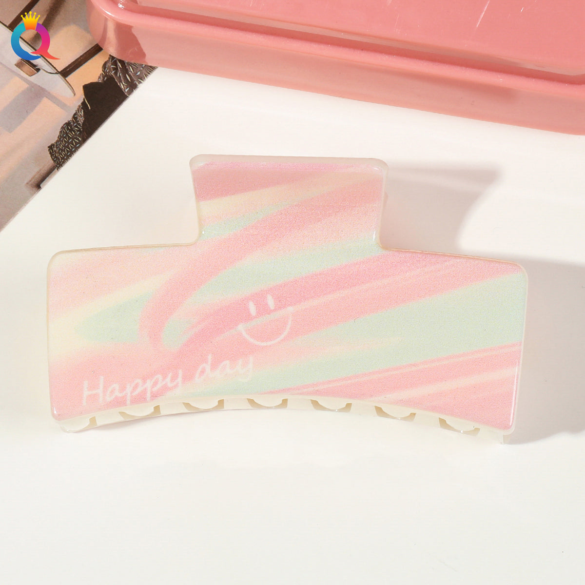 Square Hair Claw Clip With Heart-shaped