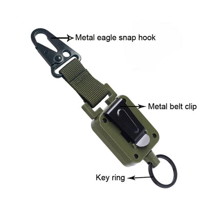 Outdoor Rectangle Retractable Badge Reel Key w/ Belt Clip