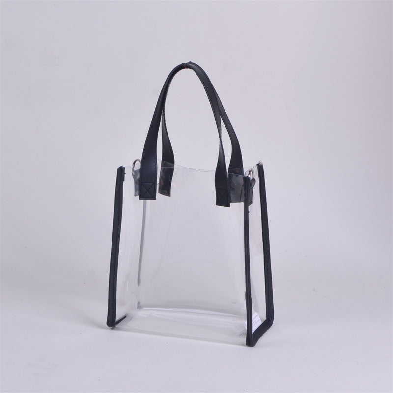 Stadium Approved Bag PVC Transparent Shoulder Bag Clear Bag Crossbody Bag W/ Separate Drawstring Bag