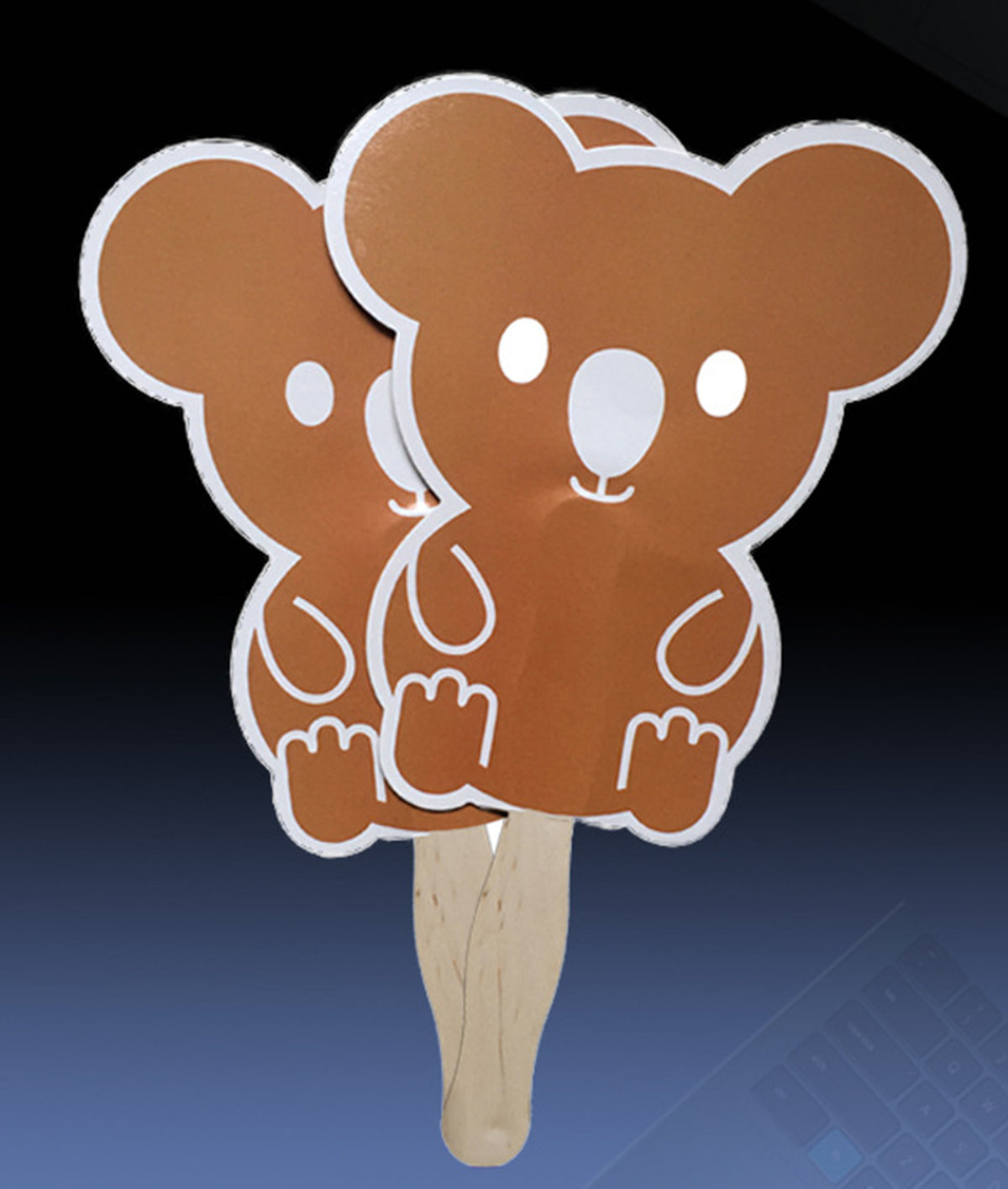 Costom Koala Shape Summer Fan W/ Wood Handle