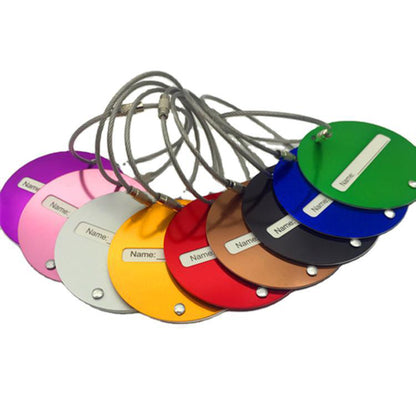 Round Aluminium Alloy Suitcase Tag Card Holder