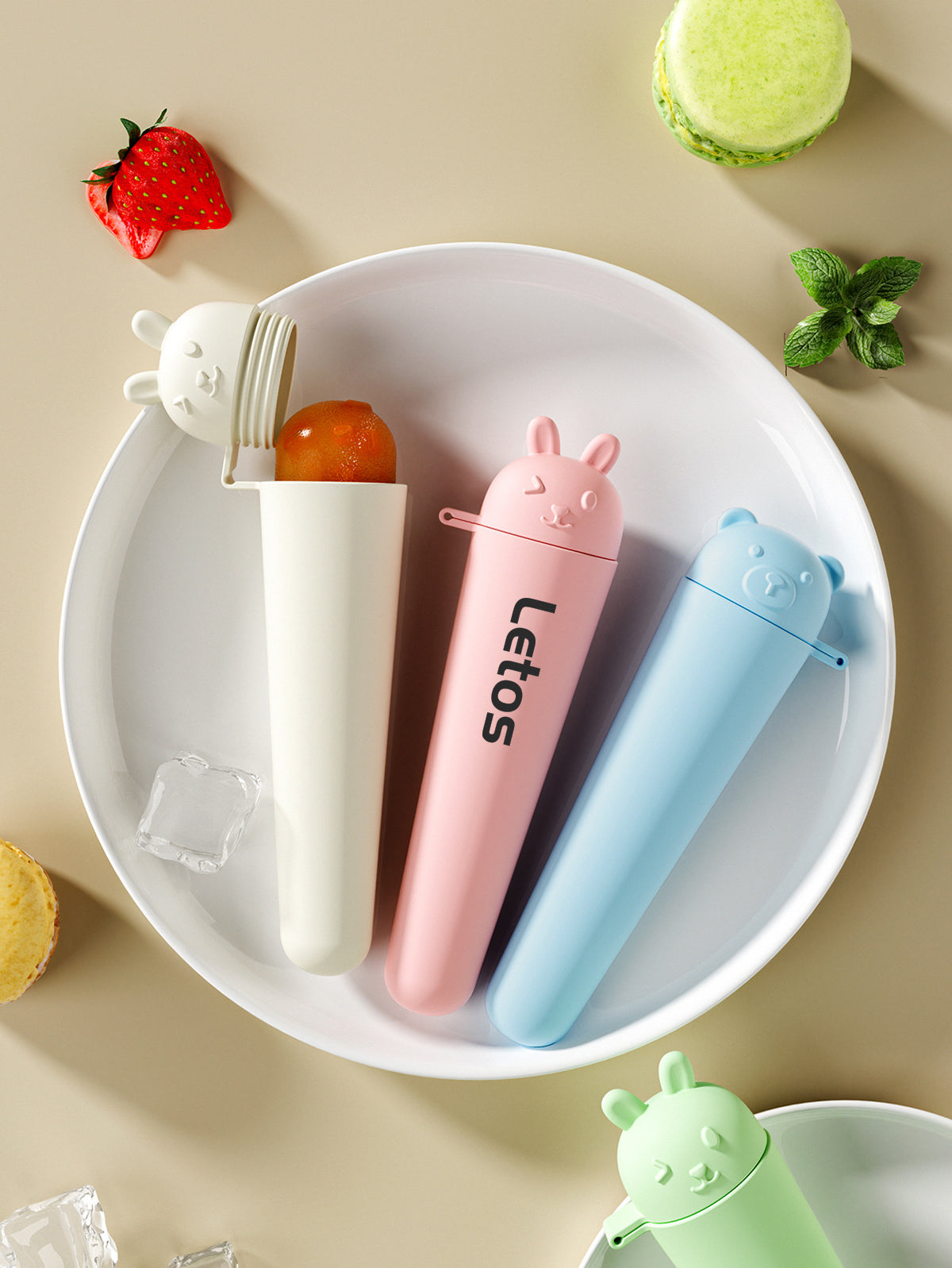 Rabbit Shaped Ice Cream Maker Reusable Silicone Ice Pop Molds for Homemade Treats