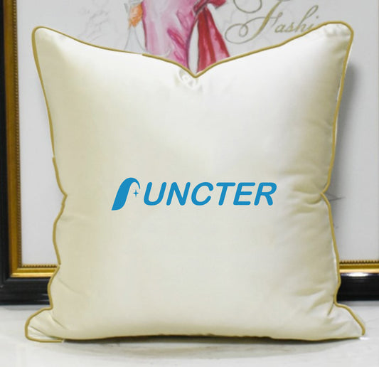15.76 x 15.76" Premium Square Throw Pillowcase With Hidden Zipper Rolling Edge Gold