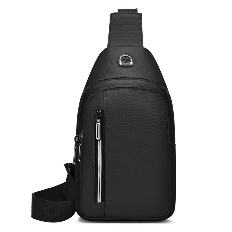 Daily Crossbody Bags Sling Backpack Oxford Chest Bag With Earphone Hole