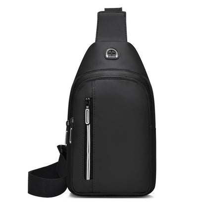 Daily Crossbody Bags Sling Backpack Oxford Chest Bag With Earphone Hole