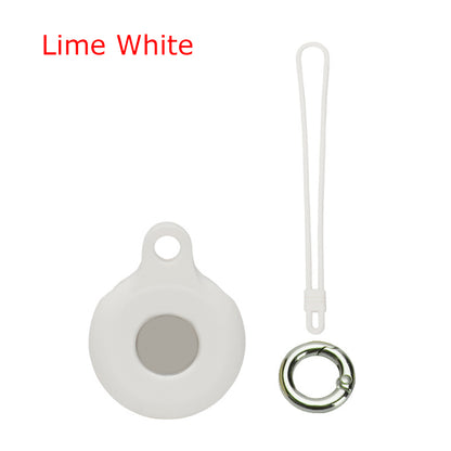 Circular Silicone KeyTag Tracker Case Access Card Sleeve Anti-Lost Protector Holder W/Silicone Strap