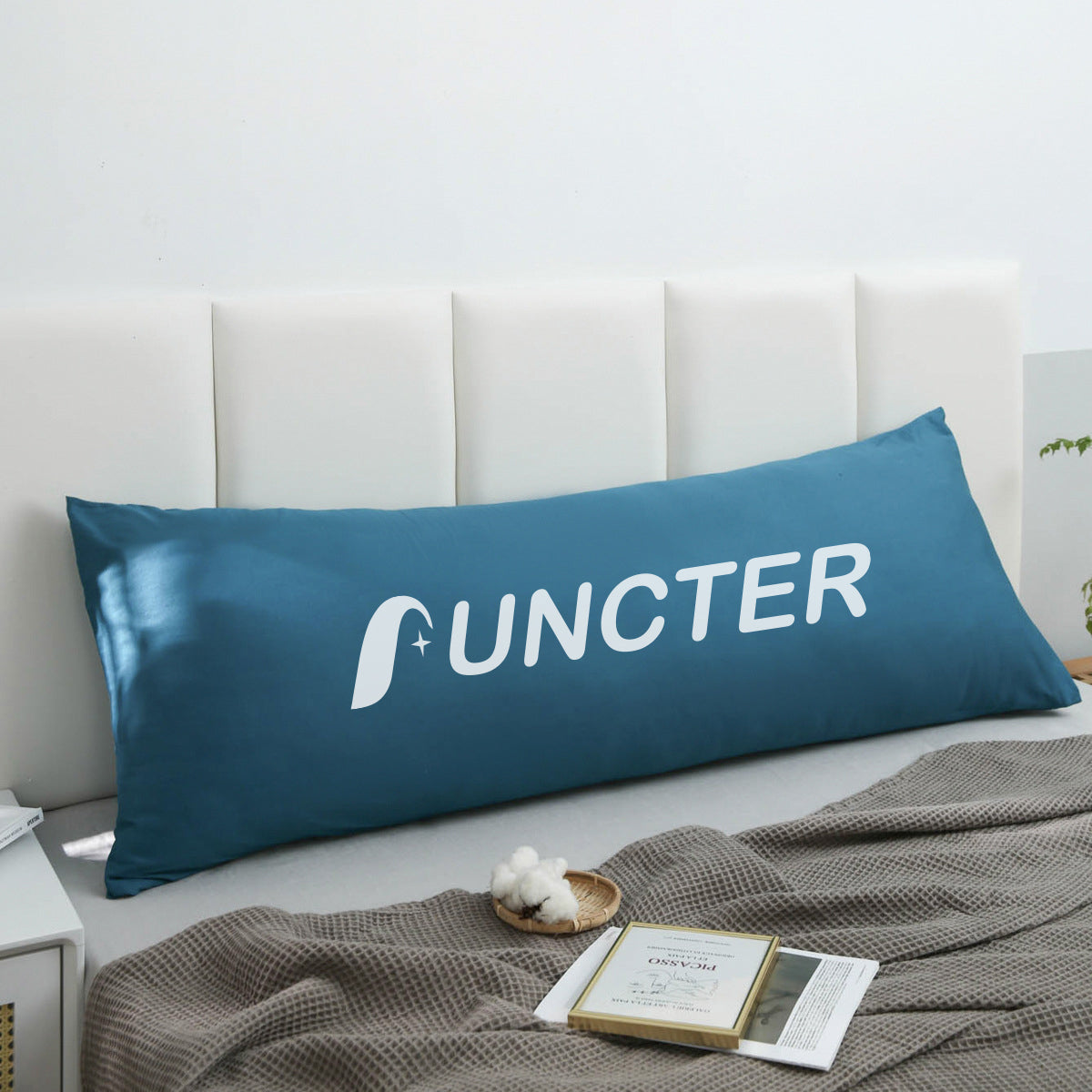 20 x 54" Embroidery Premium Square Cotton Throw Pillowcase Body Size Pillow Cover W/Hidden Zipper