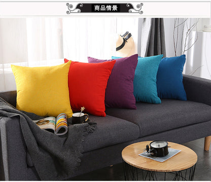 15.8 x 15.8" Premium Square Linen Throw Pillowcase With Hidden Zipper