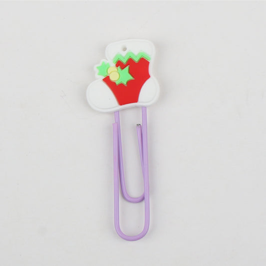 Christmas Sock Paper Clip Custom Pattern Bookmark Book Clip Paper Clasp for Kids