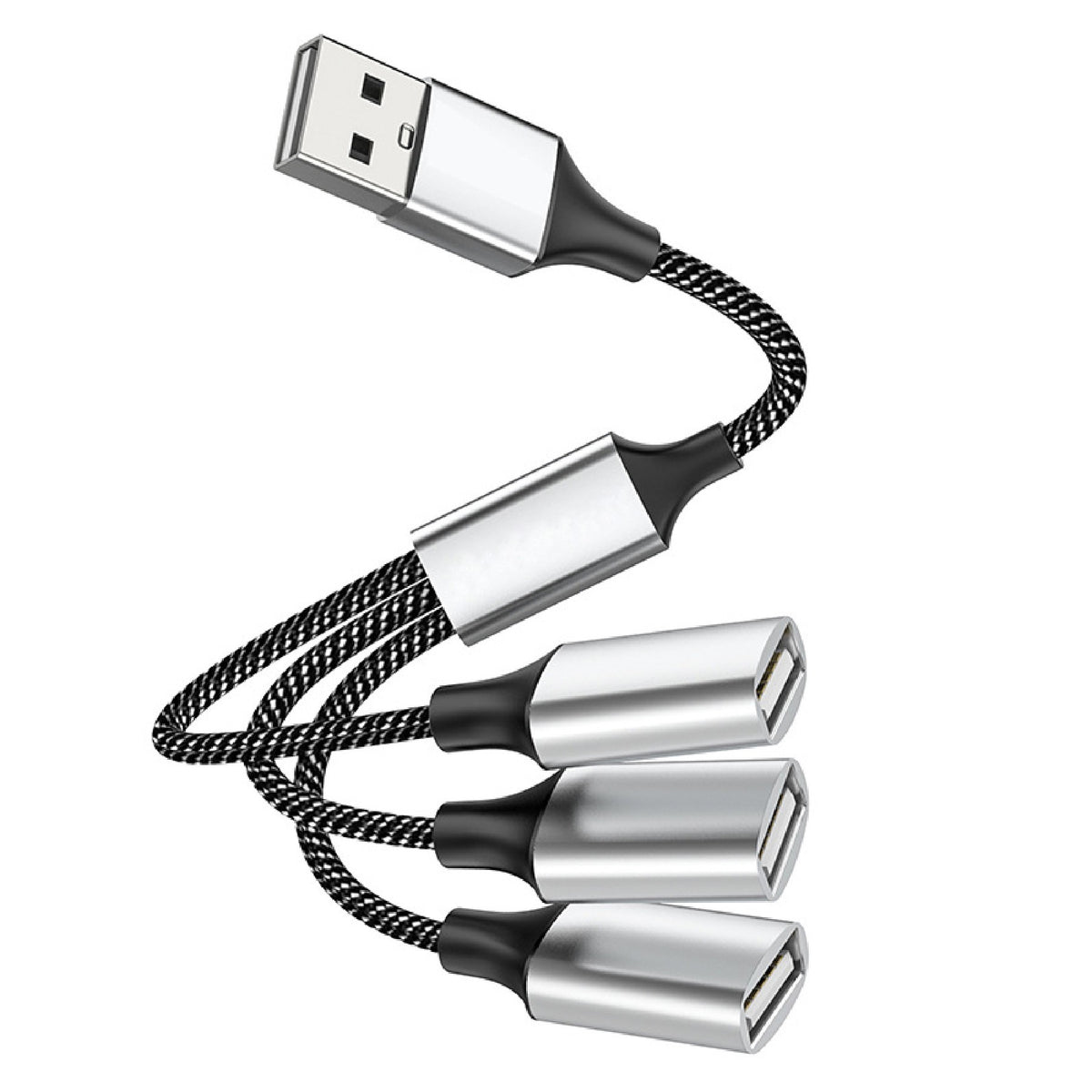 3" 1 USB Splitter Cable, Portable USB Hub for Charging, Data Transfer, Laptop