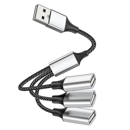 3" 1 USB Splitter Cable, Portable USB Hub for Charging, Data Transfer, Laptop
