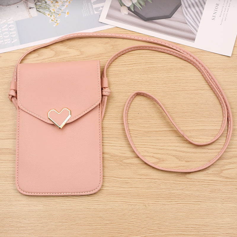 Touch Screen PU Leather Purse Bag Small Crossbody Bag Mini Messenger Bag Single Shoulder Handbag