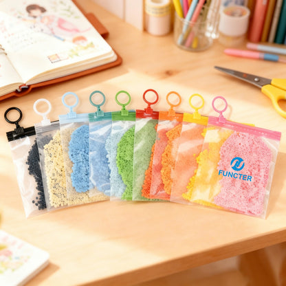 4"x 6" Matte Frosted Bag with Colorful Zip Waterproof Zip-Lock Seal Storage Bag Ring Zipper