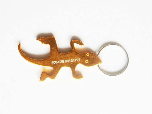 Lizard Shaped Aluminum Bottle Opener Key Tag