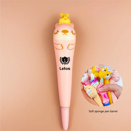 Dolphin Stress Reliever Pen 2" 1 Squeeze Toy Pen PU Foam Gel Ink Pen