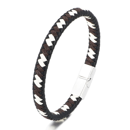 Woven PU Bracelet with Matel Closure