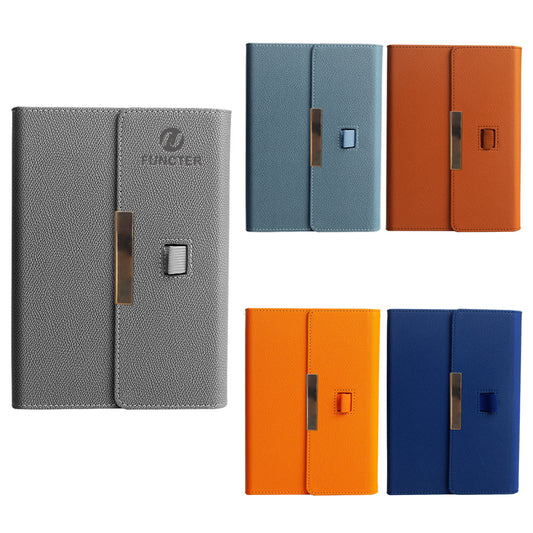 A5 PU Leather Lined Notebook W/ Pen Sleeve
