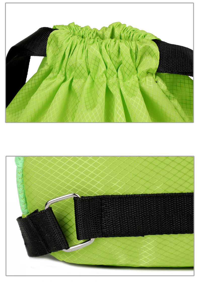 18 x 12.67" Drawstring Backpack, Waterproof Sports Gym Bag with Side Pocket