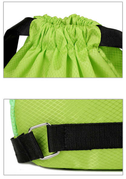 18 x 12.67" Drawstring Backpack, Waterproof Sports Gym Bag with Side Pocket