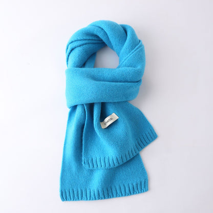 63'' 100% Lamb Wool Plain Scarf Solid Color Wool Scarf Knitted Scarf for Men and Women
