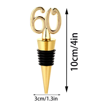 60th Birthday Wine and Beverage Bottle Stoppers W/ Gift Box