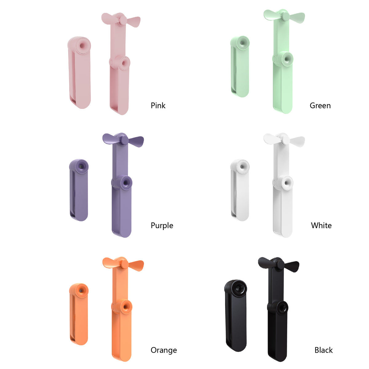 3 Levels Wind Speed Handheld Fan Rechargeable Folding Mini Fan