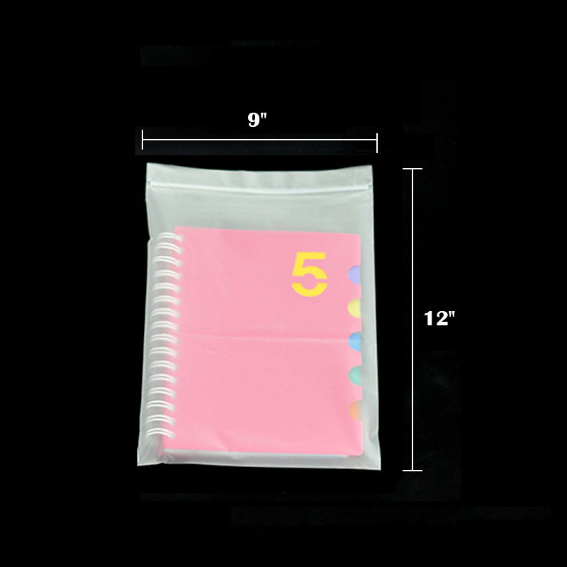 9 x 12" Matte Frosted Resealable Plastic Bags Zip-Lock Seal Storage Pouch
