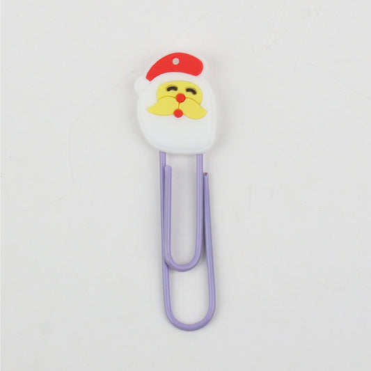 Santa Claus Bookmark Paper Clip Custom Shaped Bookmark Book Clip Paper Clasp Christmas Gift for Kids