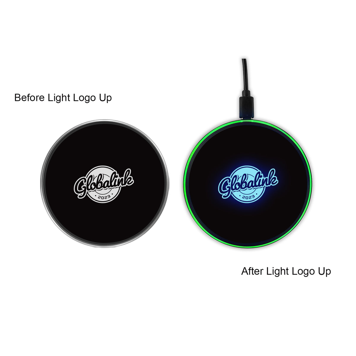 Flashing LED Light Up Wireless Charger (Blue Light)