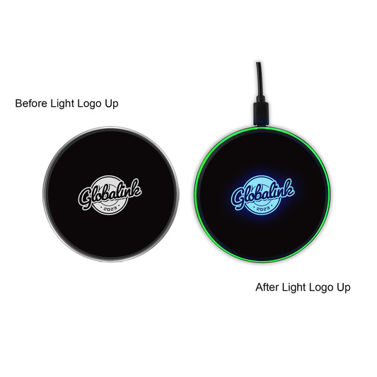 Flashing LED Light Up Wireless Charger (Blue Light)
