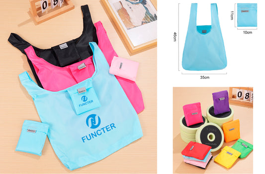 18"x14" Folding Polyester Shopping Bag Lightweight Groceries Bag Waterproof Foldable Tote Bag