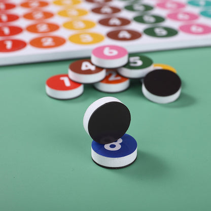 Custom 50 pcs Round Number Refrigerator Magnets for Whiteboard
