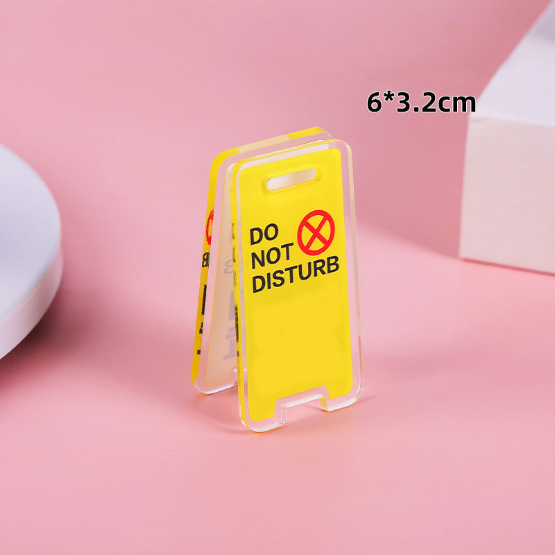 Warning Sign Shaped Acrylic Album Clip Bag Binder Sealing Clip Food Bag Clamp-Two Sides Printing