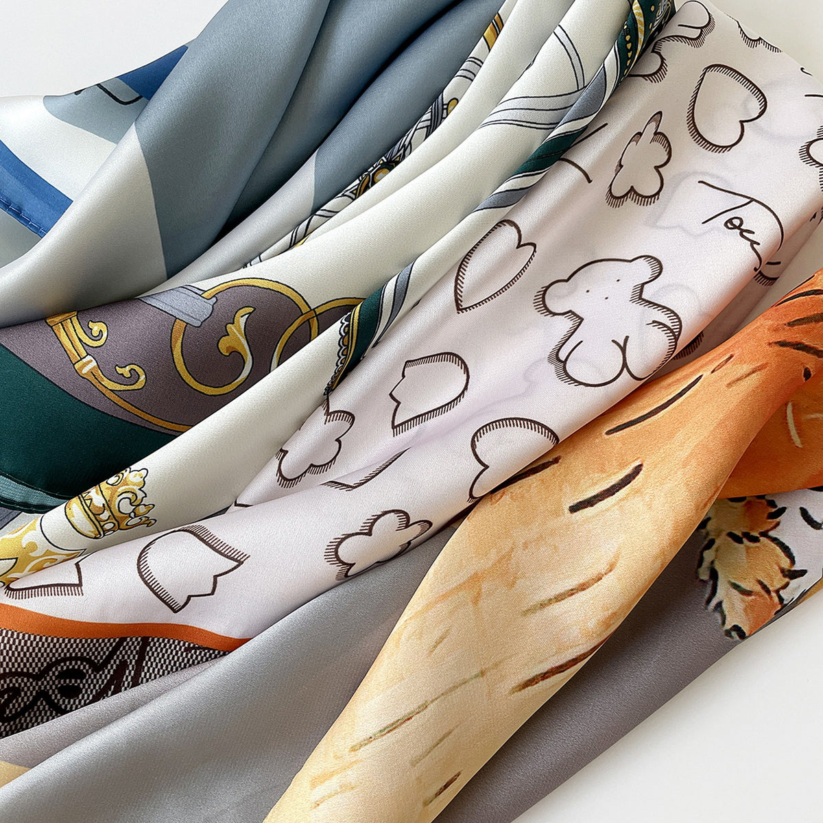 Custom 21" x 21" Satin Silk Feeling Head Scarf Women's Fashion Square Neck