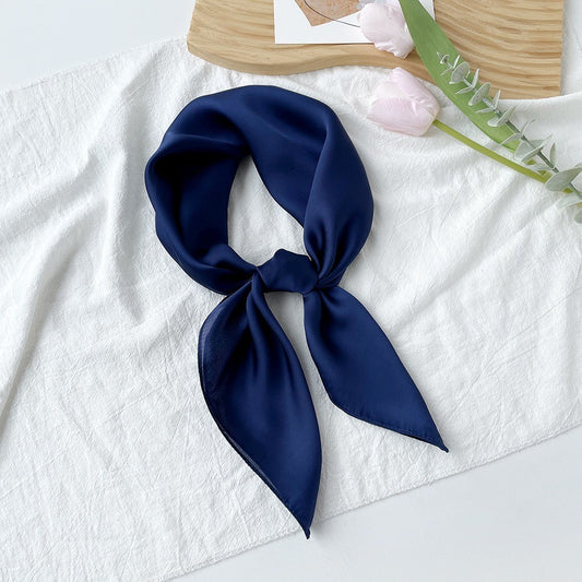 28" x 28" Navy Blue Square Scarf Neck Scarves Kerchief Neckerchief Handbags Wrap Scarf #61