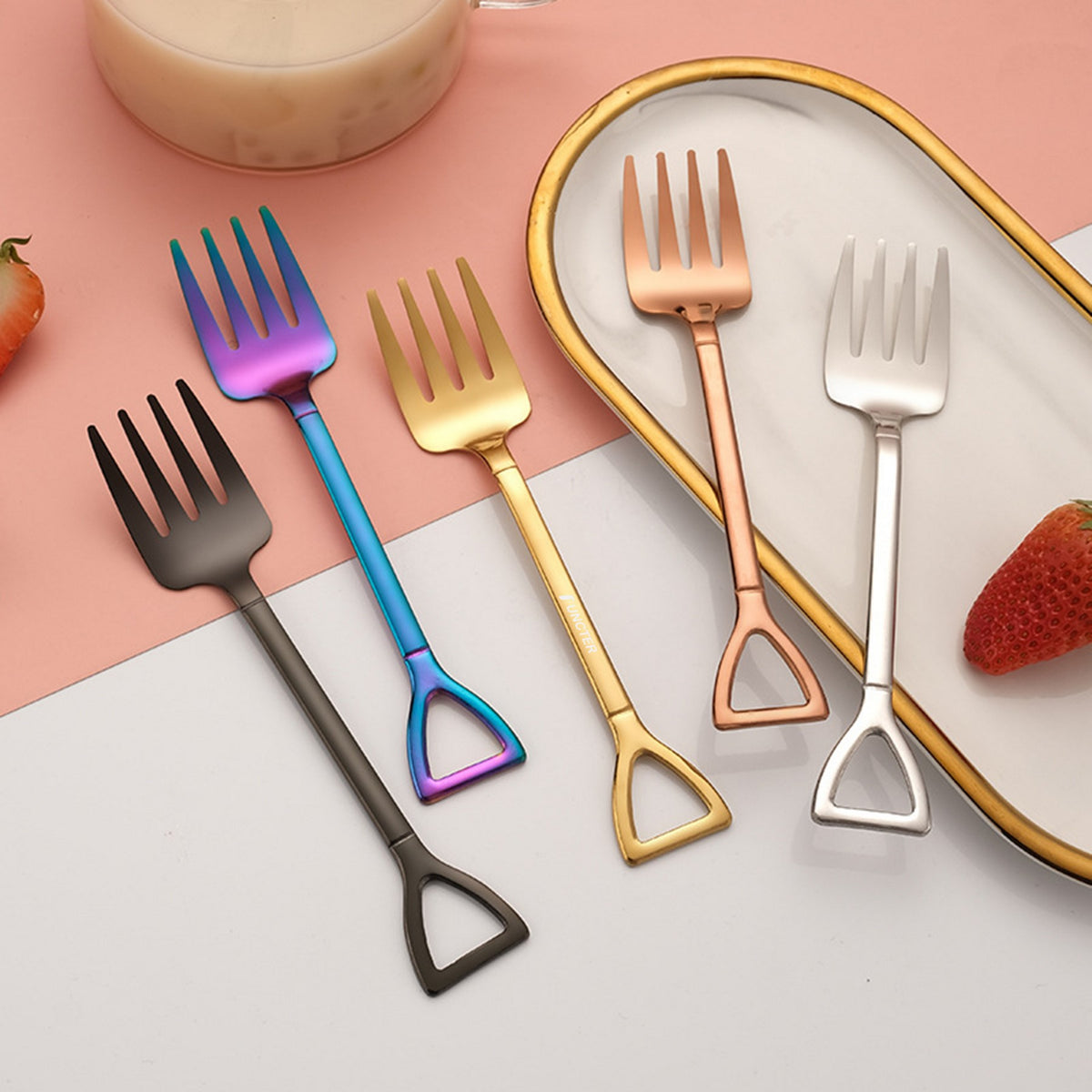 304 Stainless Steel Shovel-Shaped Fork – Dessert & Fruit Fork