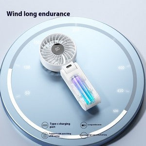 1800mAh Foldable Hanging Neck Cooling Mini Fan Speed (1-100) LED Display