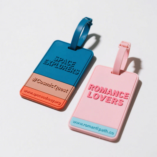 Custom 3D Embossed PVC Travel Bag Tag with Adjustable Strap for Baggage Suitcase