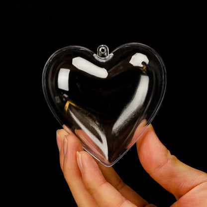 4.7" Acrylic Heart Shaped Fillable Ornaments DIY Christmas Ball