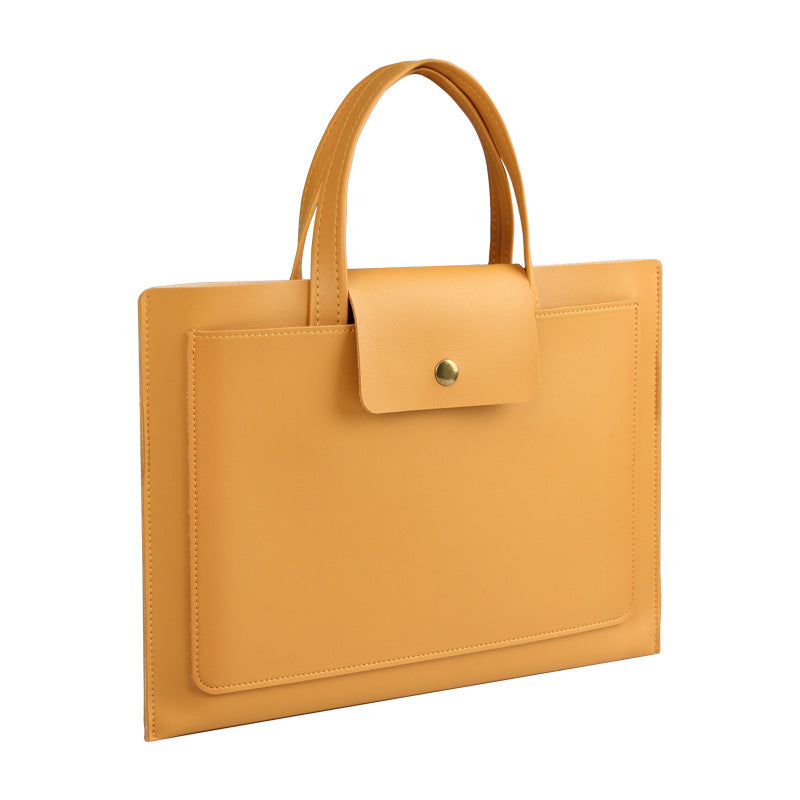 PU Leather 15.6" Laptop Bag Laptop Sleeve With Carrying Handle For Men And Women