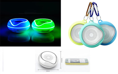 LED Flash Wireless Speaker w/Metal Hang