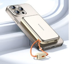 10000mAh Magnetic Fast Charging Portable Charger W/ Built-in Cables, Lanyards