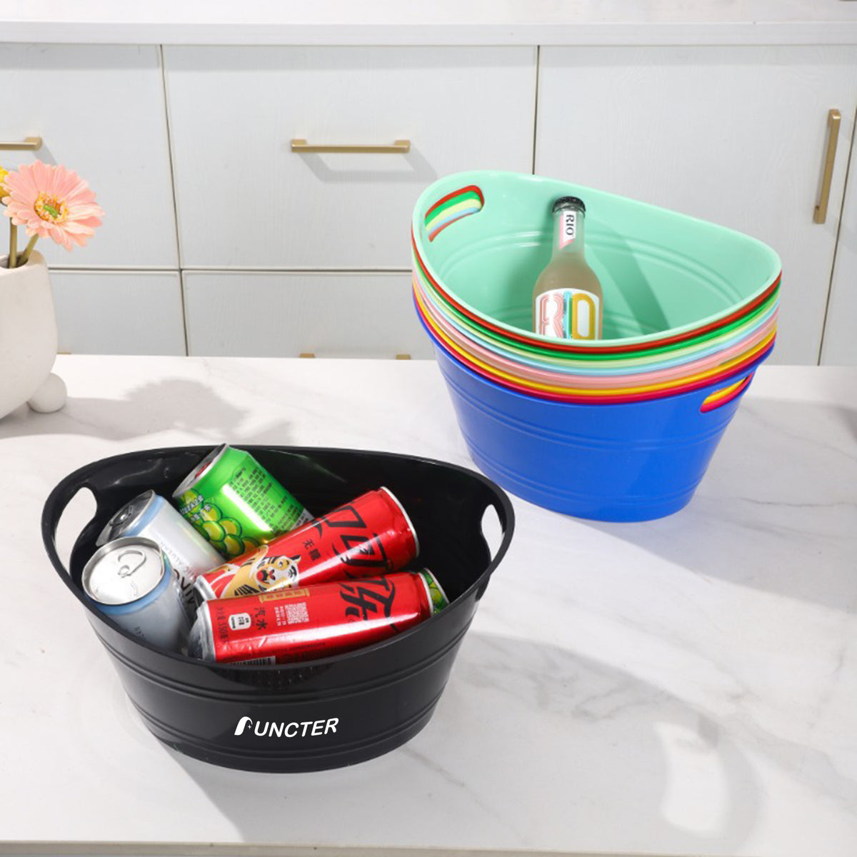 Light Weight Plastic 4.5L Ice Bucket WIth Handle For Bar For Party